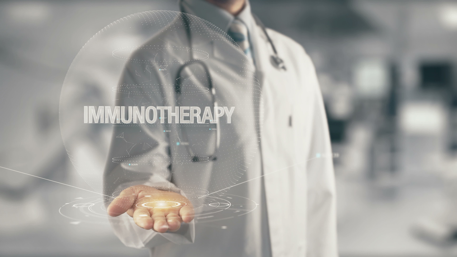 Doctor holding in hand Immunotherapy